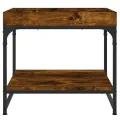 Table basse chêne fumé 49,5x49,5x45 cm bois d'ingénierie