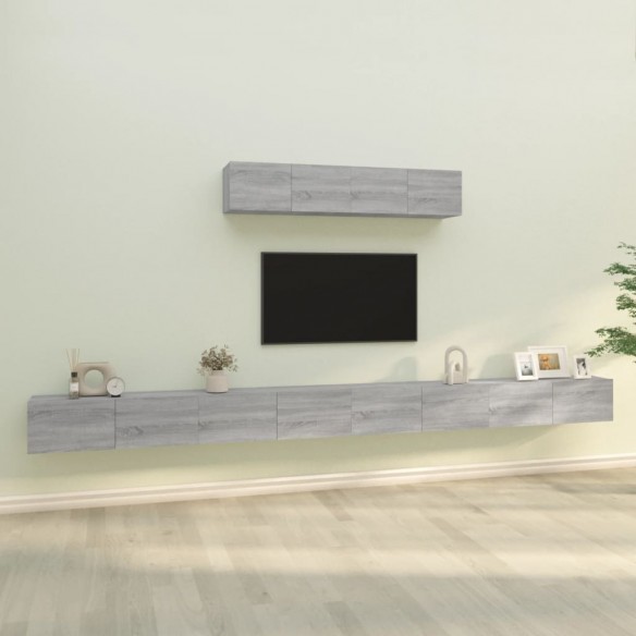 Ensemble de meubles TV 6 pcs Sonoma gris Bois d'ingénierie