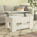Table basse Blanc 79x49x41 cm Bois d'ingénierie