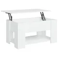 Table basse Blanc 79x49x41 cm Bois d'ingénierie