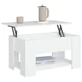 Table basse Blanc 79x49x41 cm Bois d'ingénierie