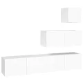 Ensemble de meubles TV 4 pcs Blanc Bois d'ingénierie