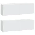 Ensemble de meubles TV 6 pcs Blanc Bois d'ingénierie