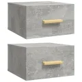 Tables de chevet murales 2 pcs gris béton 35x35x20 cm