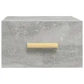Tables de chevet murales 2 pcs gris béton 35x35x20 cm