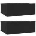 Tables de chevet flottantes 2 pcs Noir 40x30x15 cm