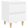 Table de chevet avec pieds en pin Blanc 40x35x50 cm