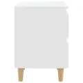 Table de chevet avec pieds en pin Blanc 40x35x50 cm