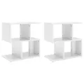 Tables de chevet 2 pcs Blanc brillant 50x30x51,5 cm Aggloméré