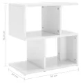 Tables de chevet 2 pcs Blanc brillant 50x30x51,5 cm Aggloméré