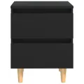 Table de chevet avec pieds en pin Noir 40x35x50 cm