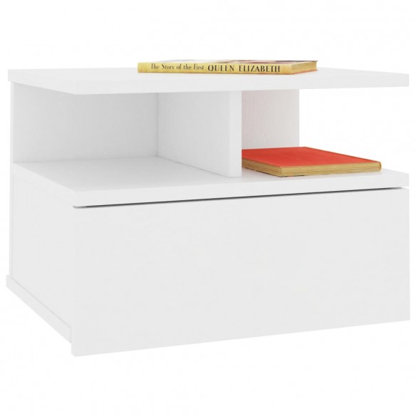 Tables de chevet flottantes 2 pcs Blanc 40x31x27 cm Aggloméré