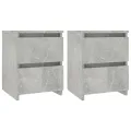 Tables de chevet 2 pcs Gris béton 30 x 30 x 40 cm Aggloméré
