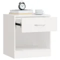 Table de chevet 2 pcs avec tiroir Blanc