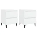 Tables de chevet 2 pcs Blanc 40x35x50 cm Aggloméré