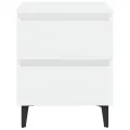 Tables de chevet 2 pcs Blanc 40x35x50 cm Aggloméré