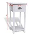 Table de chevet avec 1 tiroir Blanc