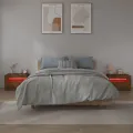 Tables de chevet 2 pcs avec LED chêne fumé 60x35x40 cm