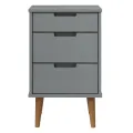 Table de chevet MOLDE Gris 40x35x65 cm Bois de pin massif