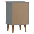 Table de chevet MOLDE Gris 40x35x65 cm Bois de pin massif