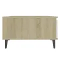 Table basse Blanc et chêne sonoma 90x60x35 cm Aggloméré