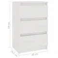 Table de chevet Blanc 40x29,5x64 cm Bois de pin solide