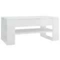 Table basse Blanc brillant 102x55x45 cm Bois d'ingénierie