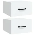 Tables de chevet murales 2 pcs blanc 35x35x20 cm