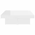Table basse Blanc brillant 90x90x28 cm Aggloméré
