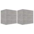 Tables de chevet 2 pcs Gris béton 40 x 30 x 40 cm Aggloméré