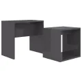 Ensemble de tables basses Gris brillant 48x30x45 cm Aggloméré