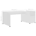 Table basse Blanc 90x45x35 cm Aggloméré