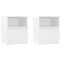 Tables de chevet 2 pcs Blanc 40x40x50 cm Aggloméré