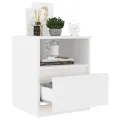 Tables de chevet 2 pcs Blanc 40x40x50 cm Aggloméré