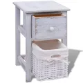 Table de chevet 2 pcs Bois Blanc