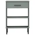 Armoire console avec pieds en métal Gris Bois pin massif OSLO
