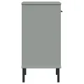 Armoire console avec pieds en métal Gris Bois pin massif OSLO
