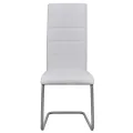 Chaises à manger cantilever lot de 6 blanc similicuir