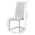 Chaises à manger cantilever lot de 6 blanc similicuir