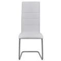 Chaises à manger cantilever lot de 2 blanc similicuir