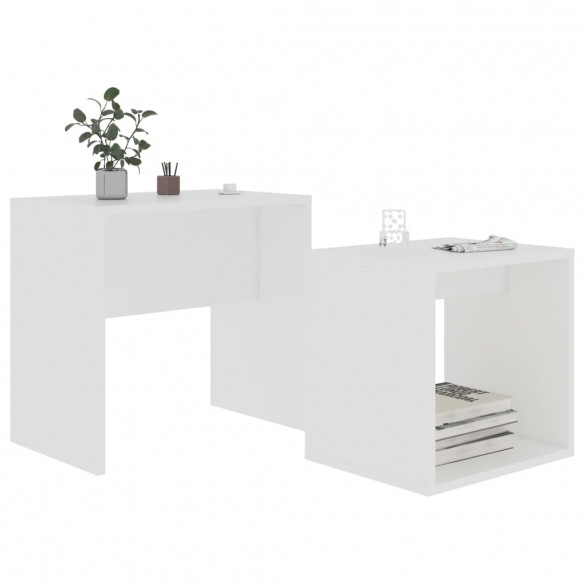 Ensemble de tables basses Blanc 48x30x45 cm Aggloméré