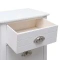 Table de chevet Blanc 38x28x45 cm Bois de Paulownia