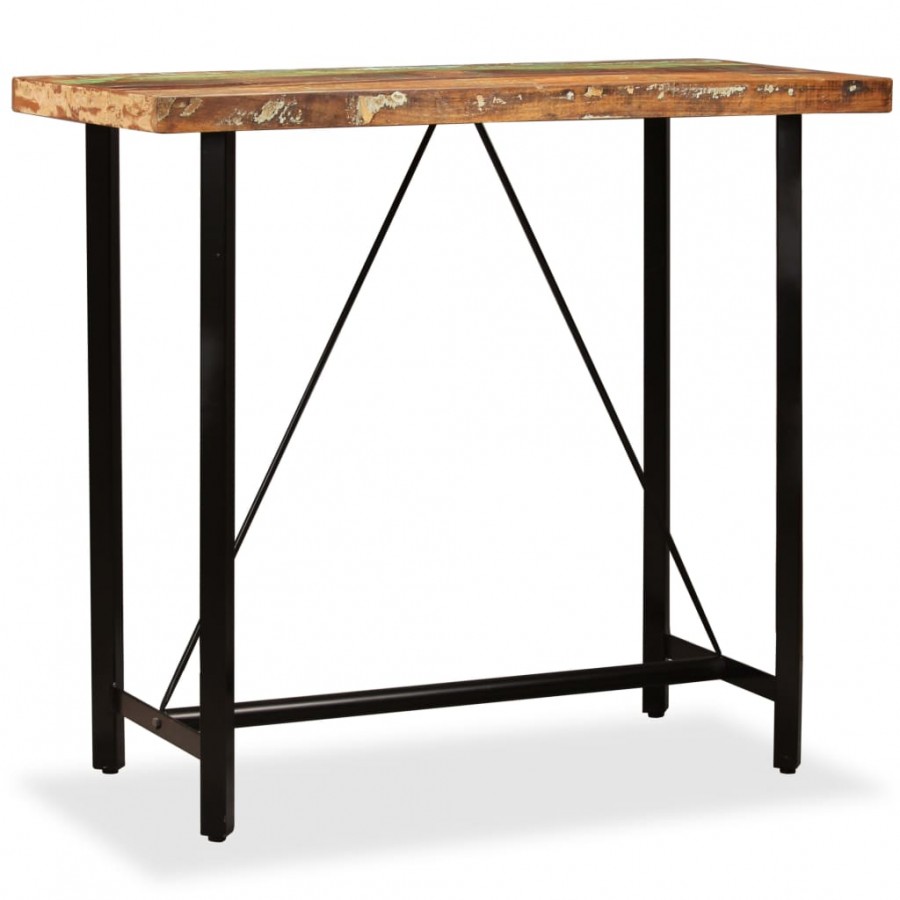 Table de bar Bois massif de récupération 120 x 60 x 107 cm