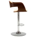 Chaises de bar lot de 2 crème bois courbé et similicuir