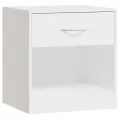 Tables de chevet 2 pcs avec tiroir Blanc brillant