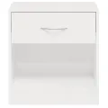 Tables de chevet 2 pcs avec tiroir Blanc brillant