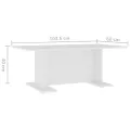 Table basse Blanc 103,5x60x40 cm Aggloméré