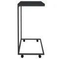 Table d'appoint avec roues Noir 55x35x70 cm Bois d'ingénierie