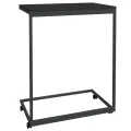 Table d'appoint avec roues Noir 55x35x70 cm Bois d'ingénierie