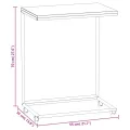 Table d'appoint avec roues Noir 55x35x70 cm Bois d'ingénierie